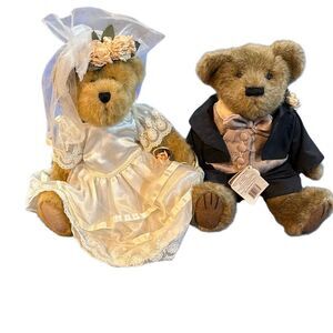 Vintage NWT Boyd’s Bears Wedding Teddy Bear Couple in Bridal Attire